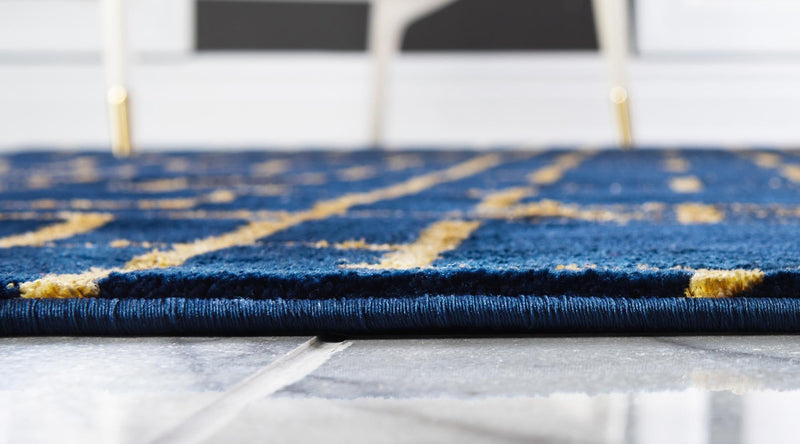 Hollywood Luxe Collection Area Rug -  Beverly (Navy Blue Gold) Rectangle Navy Blue Gold  lifestyle 14