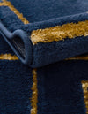 Hollywood Luxe Collection Area Rug -  Beverly (Navy Blue Gold) Runner Navy Blue Gold  lifestyle 33
