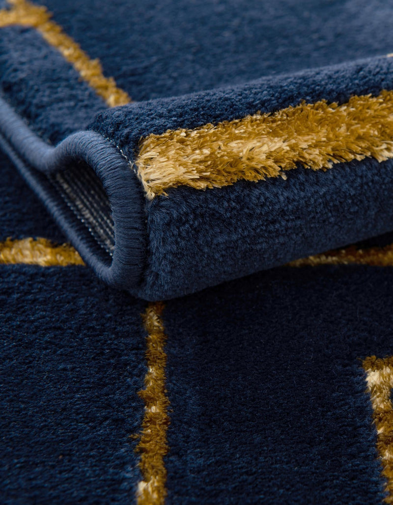 Hollywood Luxe Collection Area Rug -  Beverly (Navy Blue Gold) Runner Navy Blue Gold  lifestyle 33