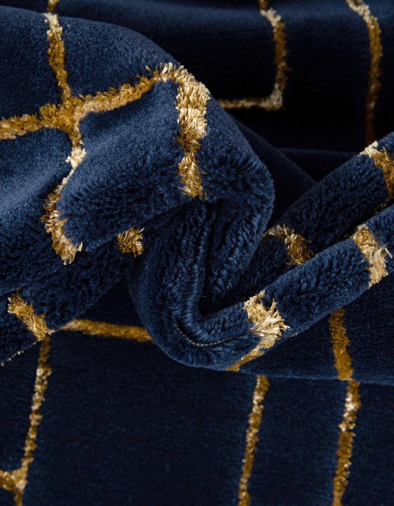 Hollywood Luxe Collection Area Rug -  Beverly (Navy Blue Gold) Runner Navy Blue Gold  lifestyle 36