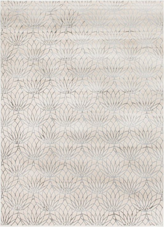 Hollywood Luxe Collection Area Rug -  Rodeo Rectangle White Silver Main