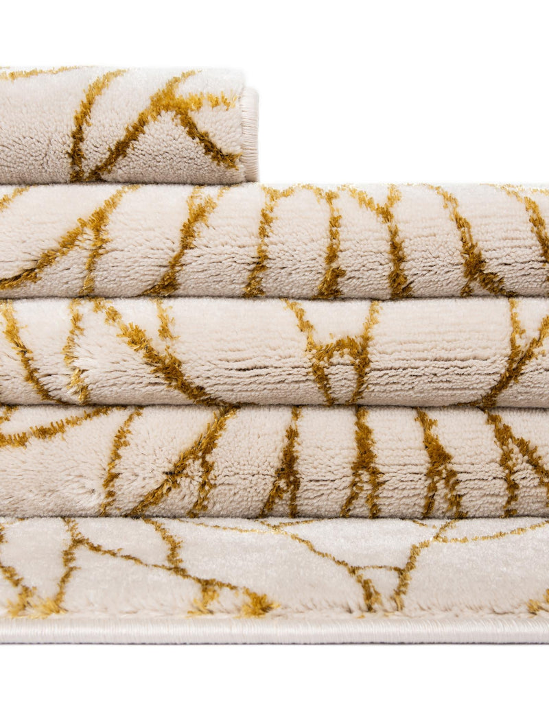 Hollywood Luxe Collection Area Rug -  Rodeo Rectangle White Gold  lifestyle 42