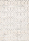 Hollywood Luxe Collection Area Rug - Sunset (White Silver) Rectangle White Silver Main