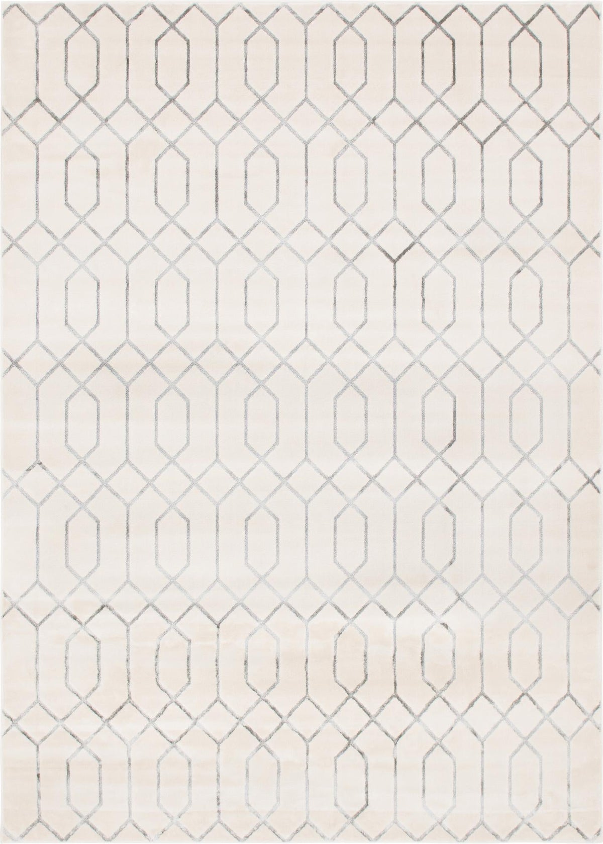 Hollywood Luxe Collection Area Rug - Sunset Rectangle White and Silver  lifestyle 2