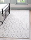 Hollywood Luxe Collection Area Rug - Sunset (White Silver) Rectangle White Silver  lifestyle 2