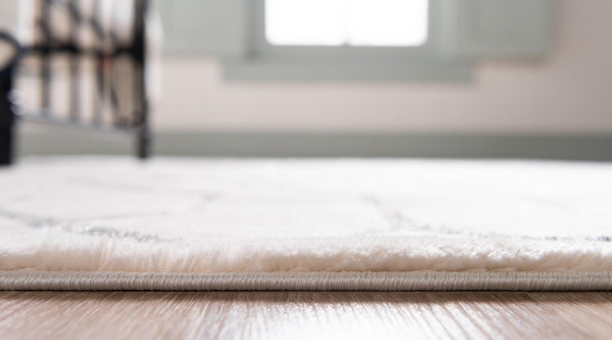 Hollywood Luxe Collection Area Rug - Sunset Rectangle White and Silver  lifestyle 112
