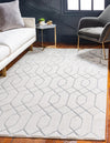 Hollywood Luxe Collection Area Rug - Sunset (White Silver) Rectangle White Silver  lifestyle 18