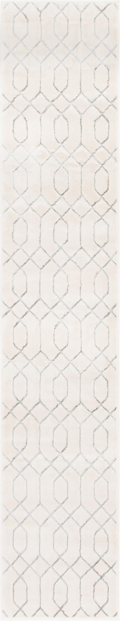 Hollywood Luxe Collection Area Rug - Sunset Runner White and Silver  lifestyle 122