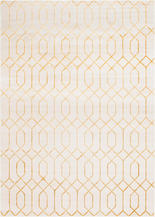 Hollywood Luxe Collection Area Rug - Sunset (White Gold) Rectangle White Gold Main