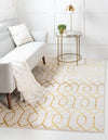 Hollywood Luxe Collection Area Rug - Sunset (White Gold) Rectangle White Gold  lifestyle 2