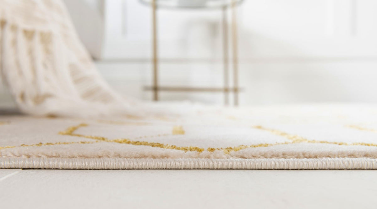 Hollywood Luxe Collection Area Rug - Sunset Rectangle White and Gold  lifestyle 134