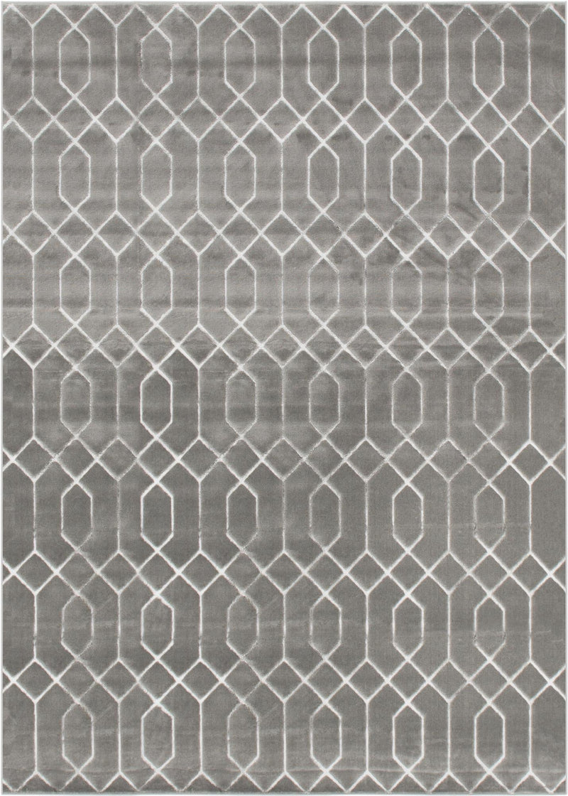 Hollywood Luxe Collection Area Rug - Sunset (Gray Silver) Rectangle Gray Silver Main