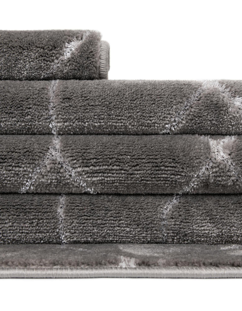 Hollywood Luxe Collection Area Rug - Sunset (Gray Silver) Rectangle Gray Silver  lifestyle 14