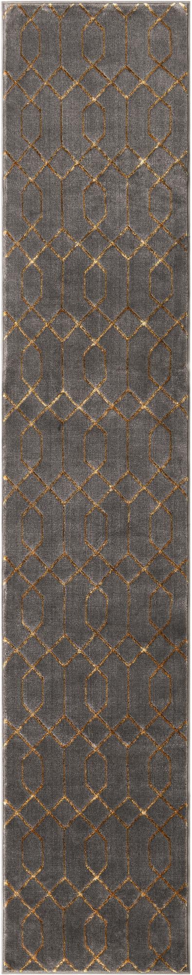 Hollywood Luxe Collection Area Rug - Sunset Runner Gray and Gold  lifestyle 109