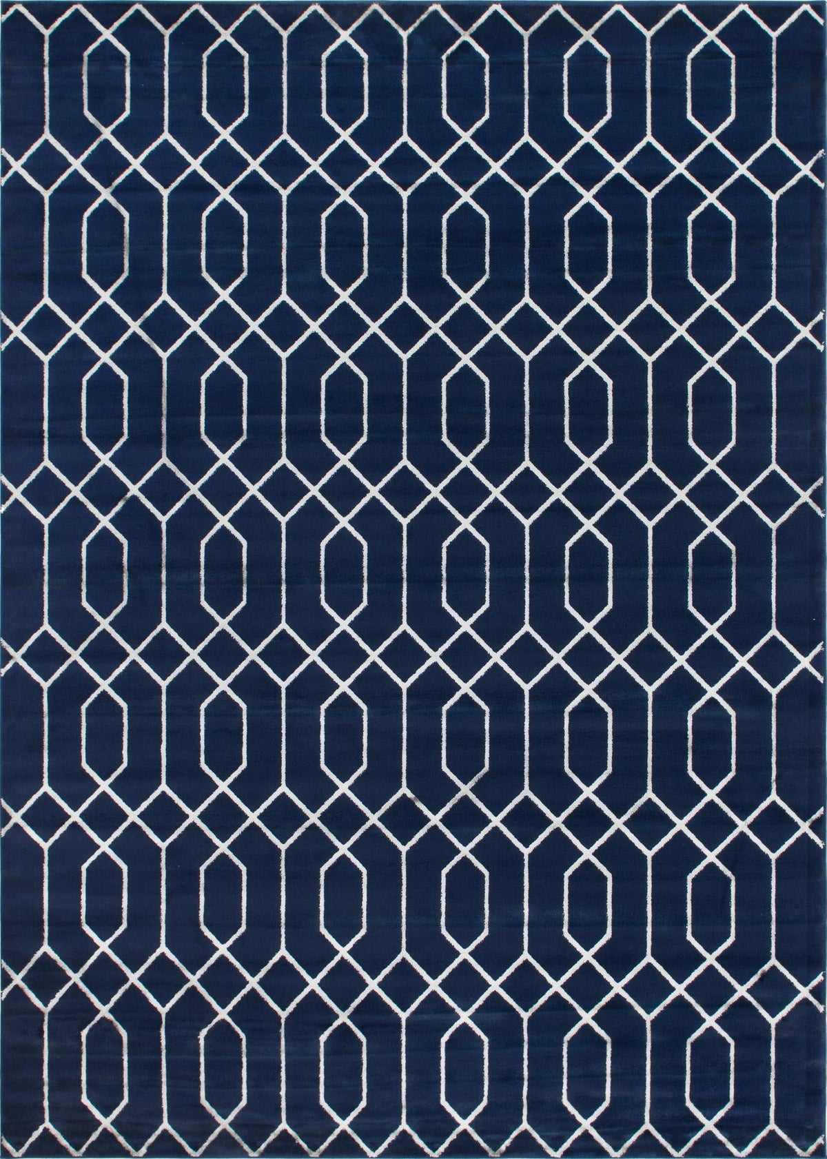 Hollywood Luxe Collection Area Rug - Sunset Rectangle Navy Blue and Silver  lifestyle 8