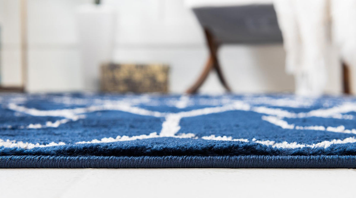 Hollywood Luxe Collection Area Rug - Sunset Rectangle Navy Blue and Silver  lifestyle 110