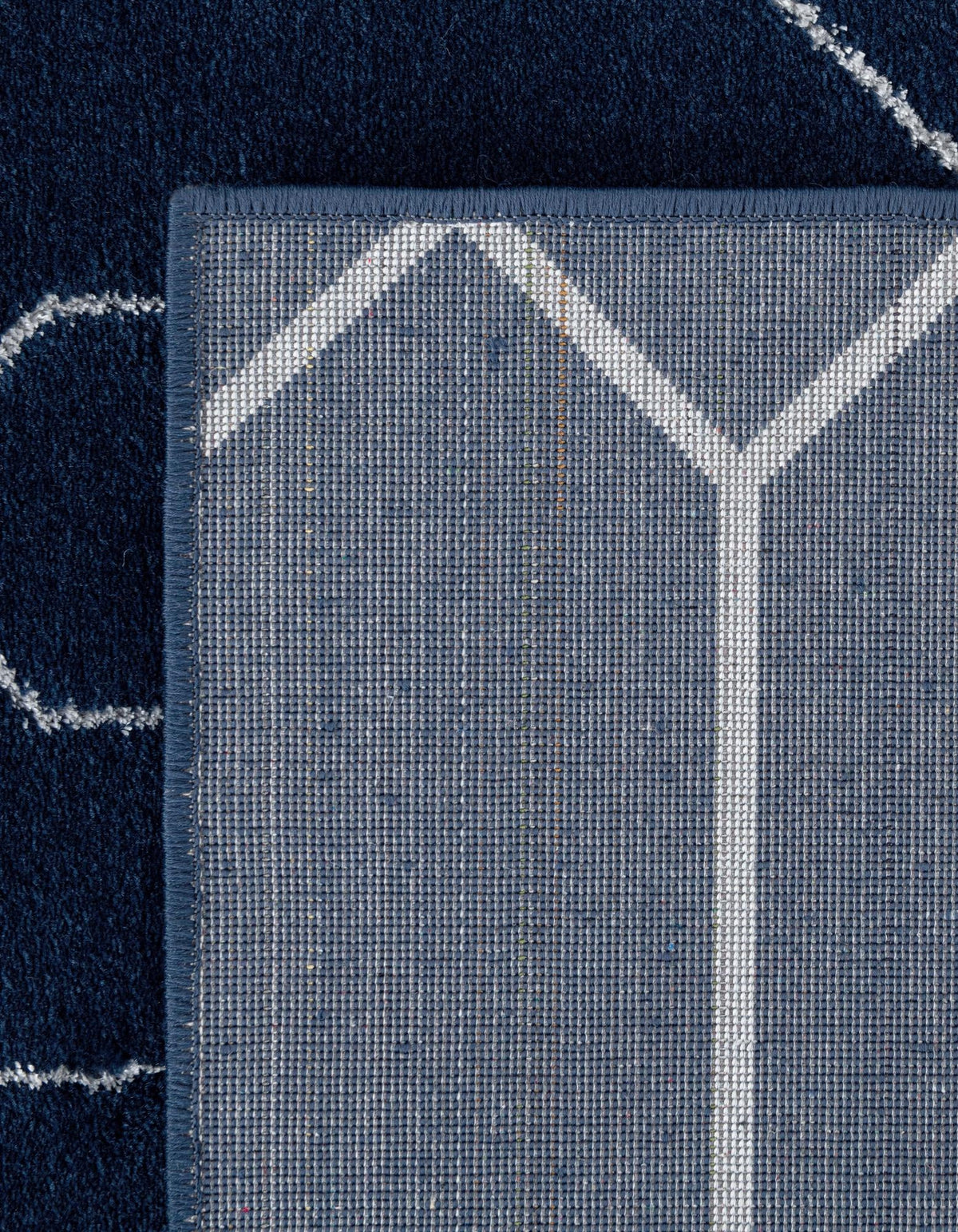 Hollywood Luxe Collection Area Rug - Sunset Rectangle Navy Blue and Silver  lifestyle 126