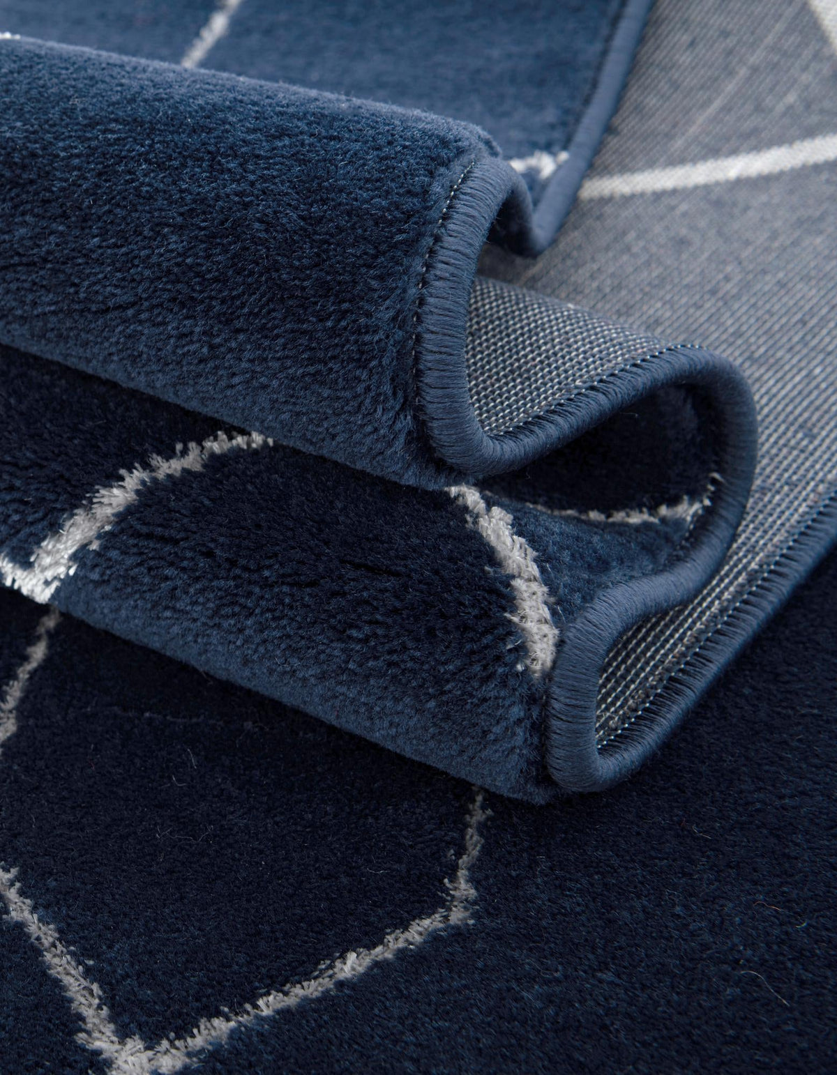 Hollywood Luxe Collection Area Rug - Sunset Rectangle Navy Blue and Silver  lifestyle 132