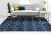 Hollywood Luxe Collection Area Rug - Sunset (Navy Blue Gold) Rectangle Navy Blue Gold  lifestyle 4