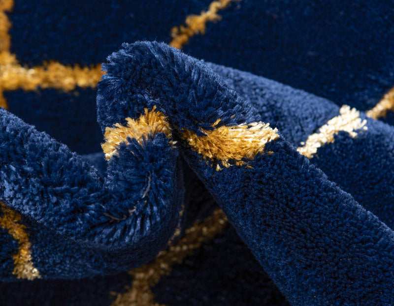 Hollywood Luxe Collection Area Rug - Sunset (Navy Blue Gold) Rectangle Navy Blue Gold  lifestyle 8