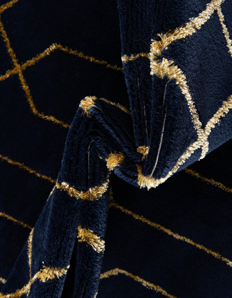 Hollywood Luxe Collection Area Rug - Sunset (Navy Blue Gold) Rectangle Navy Blue Gold  lifestyle 14