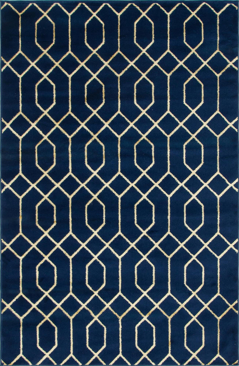 Hollywood Luxe Collection Area Rug - Sunset (Navy Blue Gold) Rectangle Navy Blue Gold  lifestyle 2