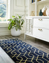 Hollywood Luxe Collection Area Rug - Sunset (Navy Blue Gold) Runner Navy Blue Gold  lifestyle 19