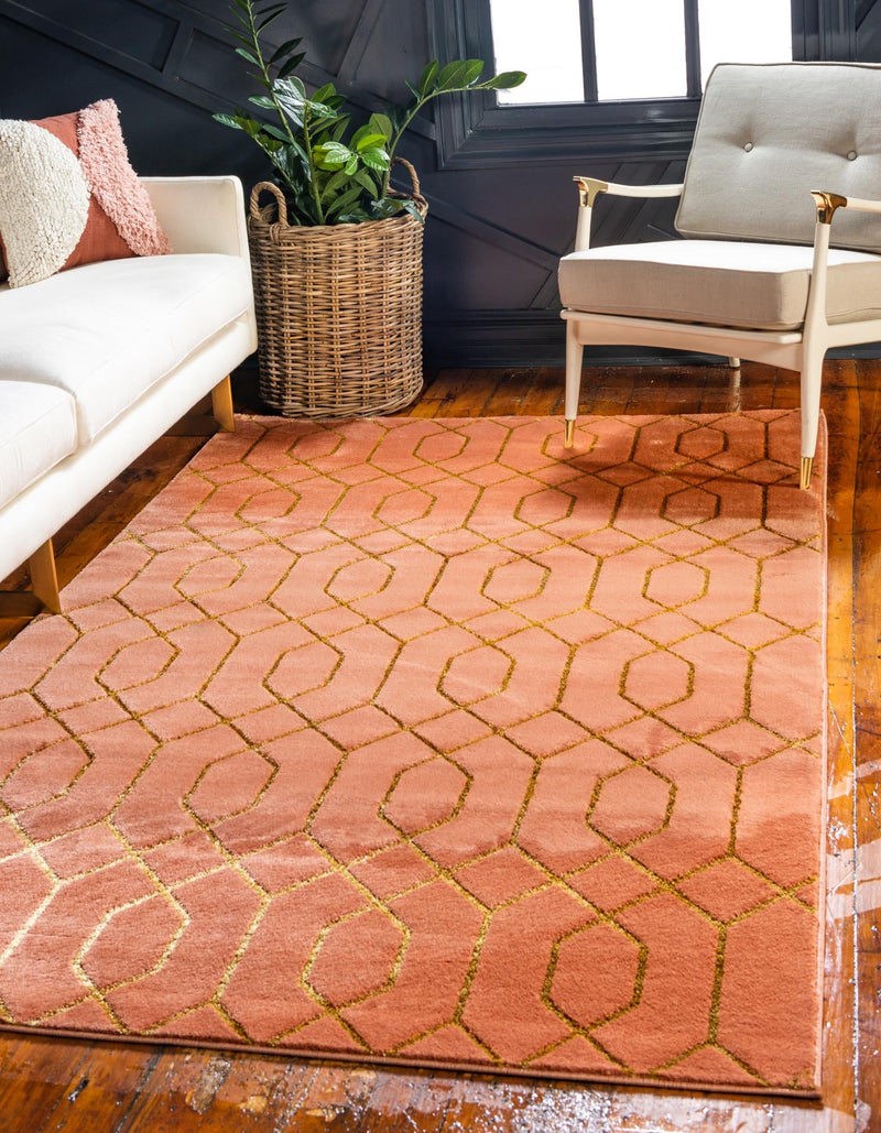 Hollywood Luxe Collection Area Rug - Sunset (Coral Gold) Rectangle Coral Gold  lifestyle 2
