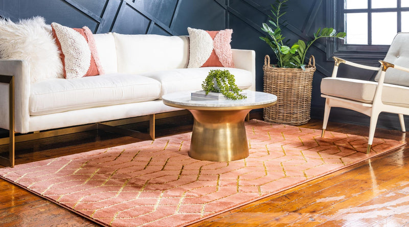 Hollywood Luxe Collection Area Rug - Sunset (Coral Gold) Rectangle Coral Gold  lifestyle 3
