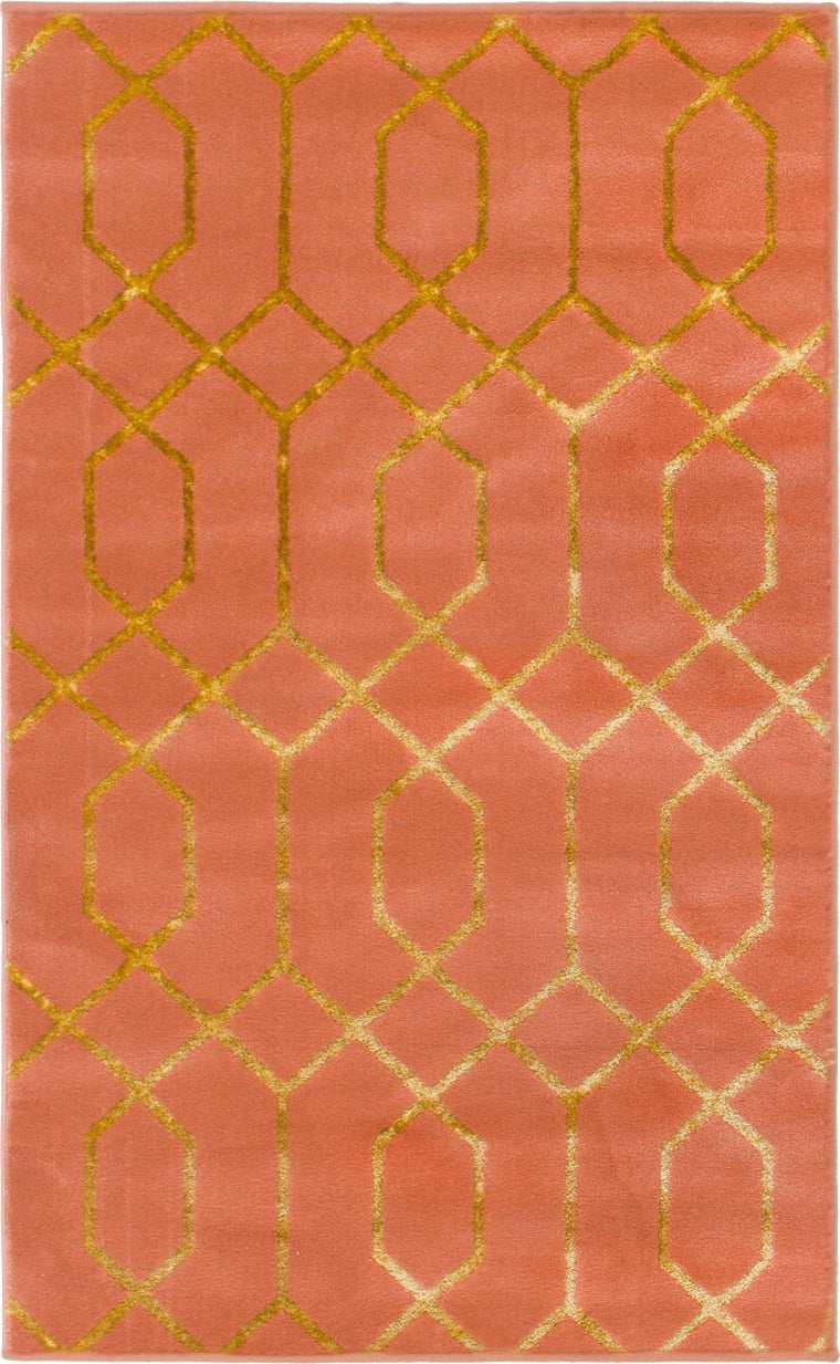 Hollywood Luxe Collection Area Rug - Sunset Rectangle Coral Gold  lifestyle 4