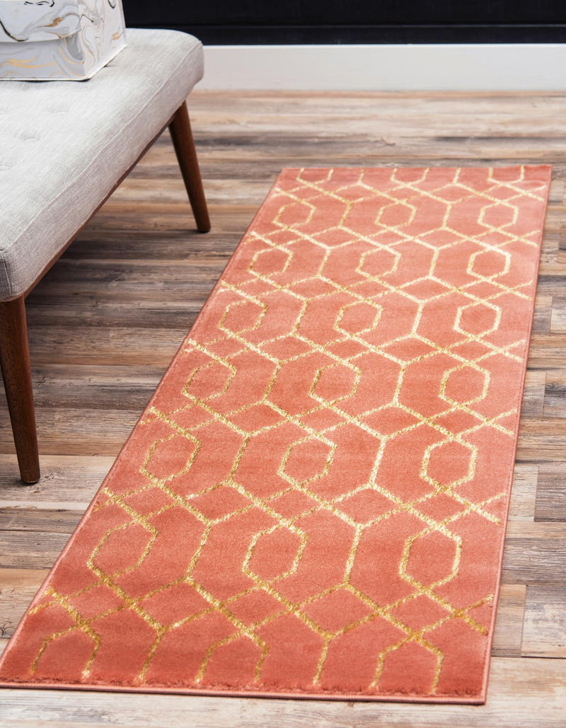 Hollywood Luxe Collection Area Rug - Sunset (Coral Gold) Runner Coral Gold  lifestyle 12