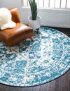 Amalfi Coast Woven Collection Area Rug -  Positano Round Blue  lifestyle 21