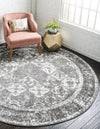 Amalfi Coast Woven Collection Area Rug -  Positano Round Gray  lifestyle 60