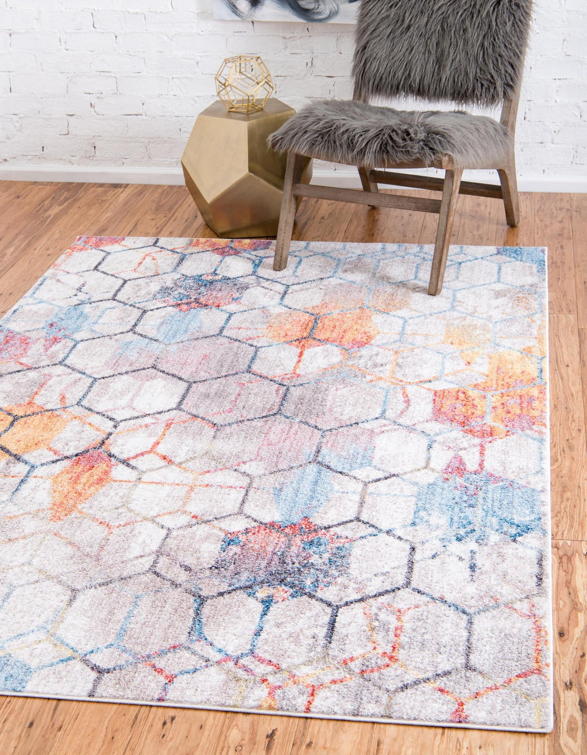 Spectrum Array Collection Area Rug - Aurora Rectangle White  lifestyle 6