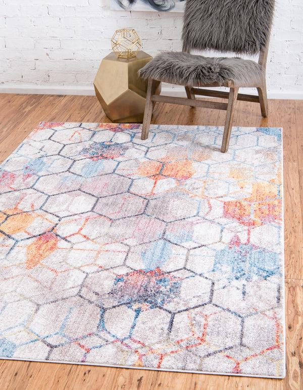 Spectrum Array Collection Area Rug - Aurora Rectangle White  lifestyle 6