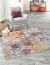 Spectrum Array Collection Area Rug - Aurora Square White  lifestyle 19