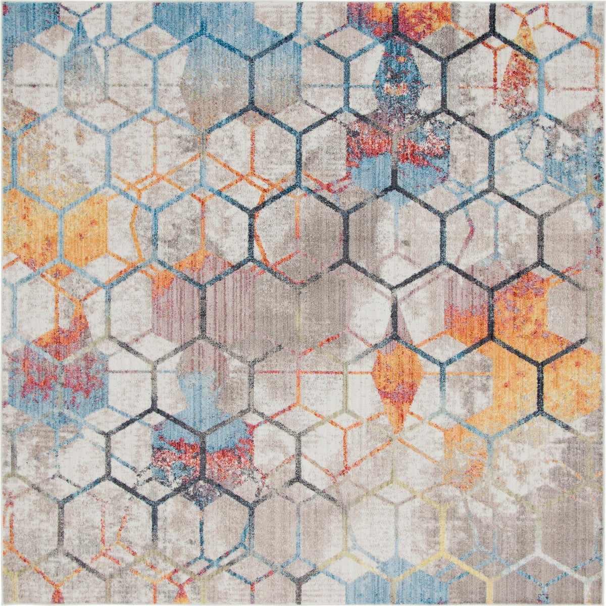 Spectrum Array Collection Area Rug - Aurora Square White  lifestyle 17
