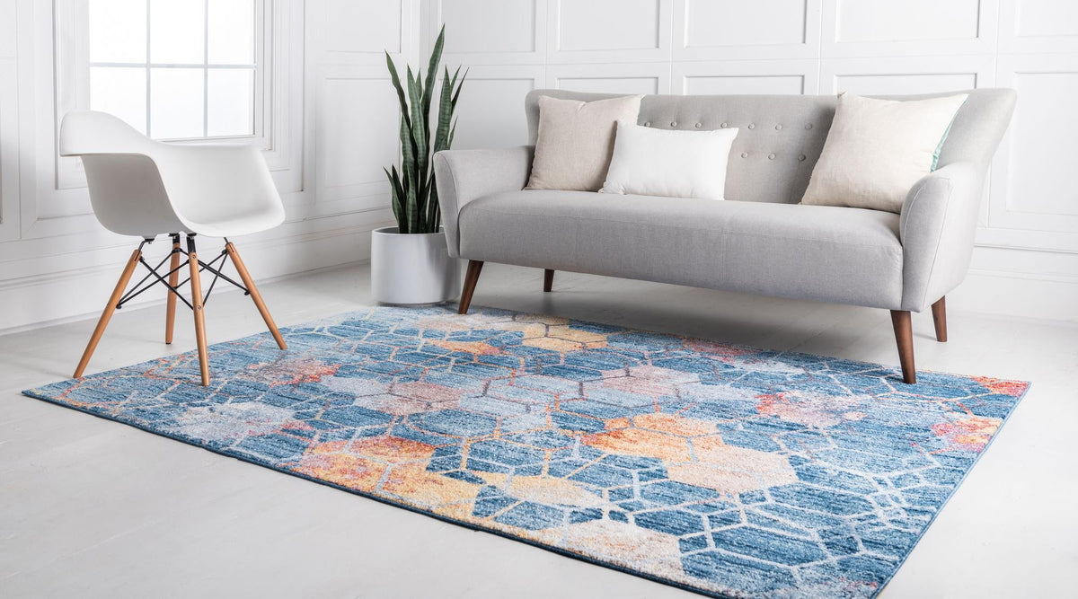 Spectrum Array Collection Area Rug - Aurora Rectangle Blue  lifestyle 10