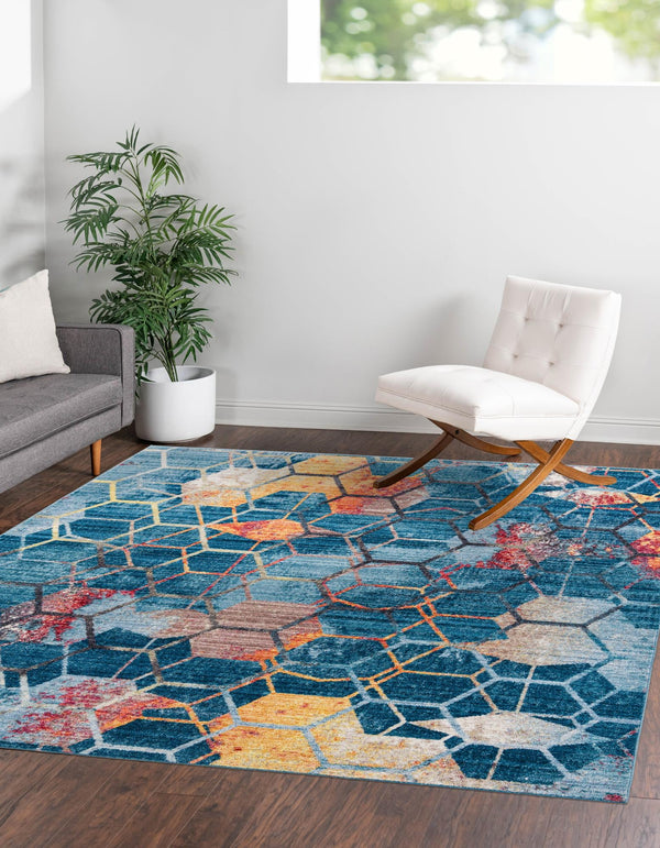 Spectrum Array Collection Area Rug - Aurora Square Blue  lifestyle 42