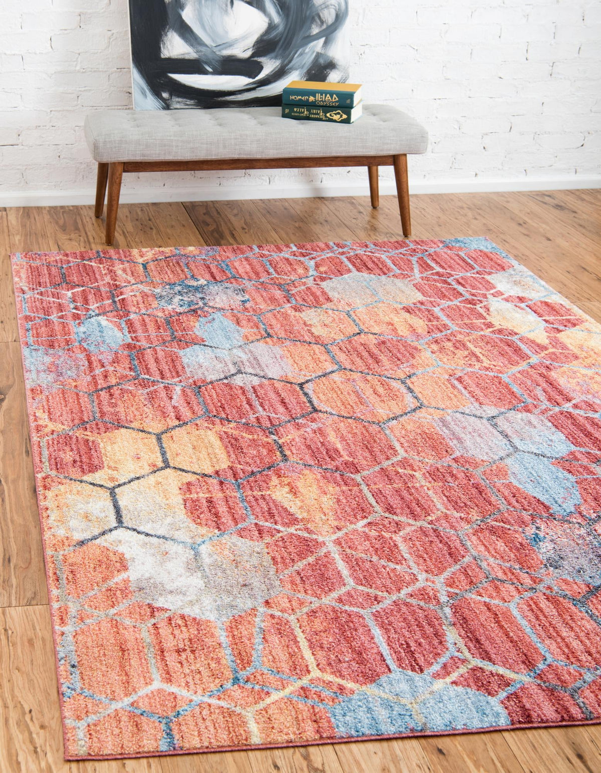 Spectrum Array Collection Area Rug - Aurora Rectangle Red  lifestyle 4