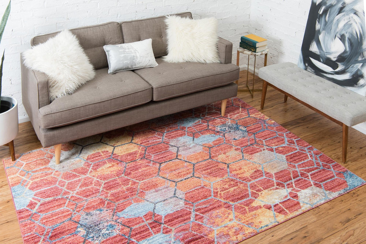 Spectrum Array Collection Area Rug - Aurora Rectangle Red  lifestyle 5