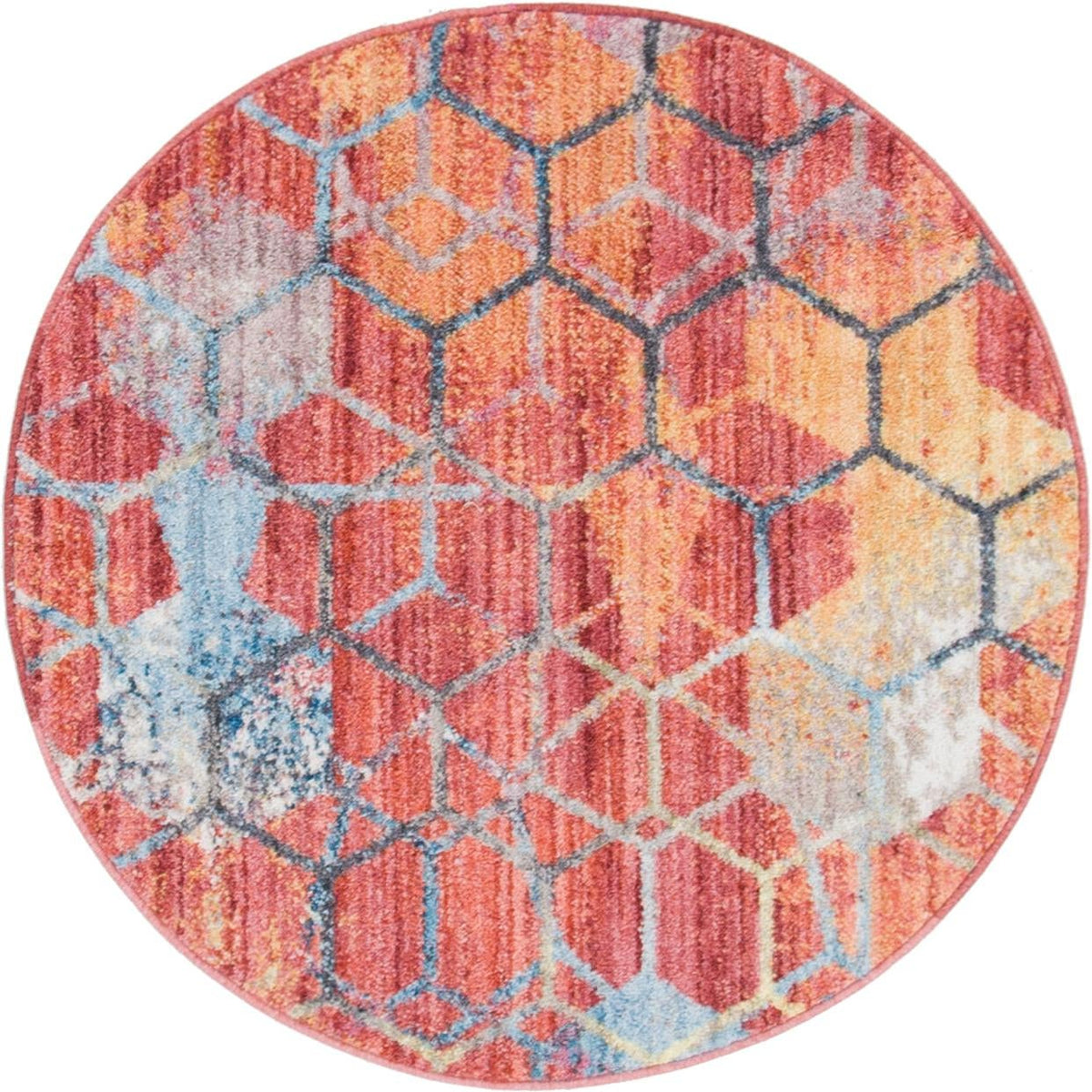 Spectrum Array Collection Area Rug - Aurora Round Red  lifestyle 41