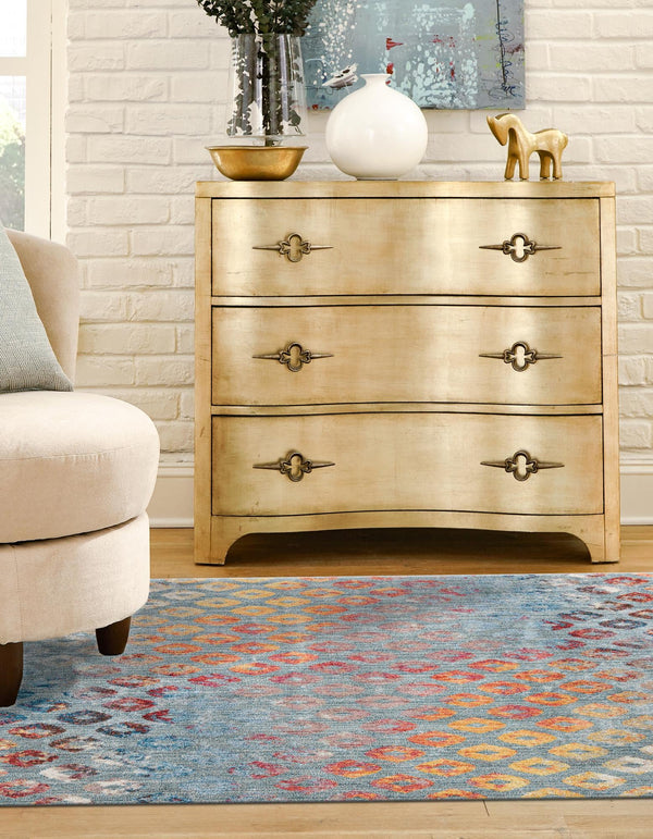 Spectrum Array Collection Area Rug -  Serenity Square Blue  lifestyle 54