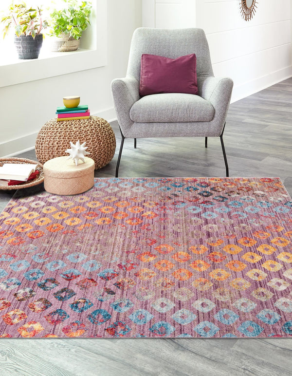 Spectrum Array Collection Area Rug -  Serenity Square Lilac  lifestyle 57