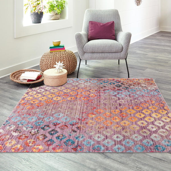 Spectrum Array Collection Area Rug -  Serenity Square Lilac  lifestyle 107