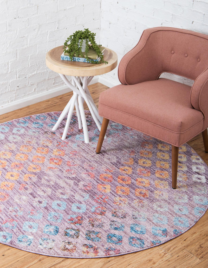 Spectrum Array Collection Area Rug -  Serenity Round Lilac  lifestyle 46