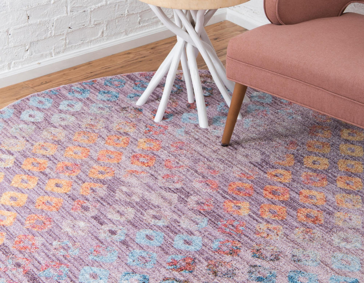 Spectrum Array Collection Area Rug -  Serenity Round Lilac  lifestyle 66