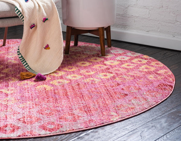 Spectrum Array Collection Area Rug -  Serenity Round Pink  lifestyle 24