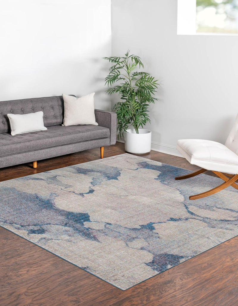 Spectrum Array Collection Area Rug -  Mirage Square Blue Gray  lifestyle 7