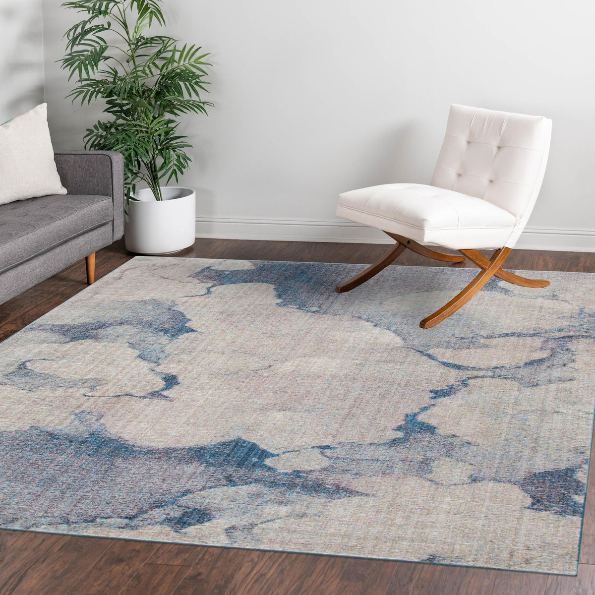 Spectrum Array Collection Area Rug -  Mirage Square Blue Gray  lifestyle 30